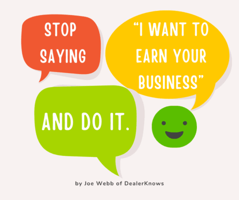 i want to earn your business